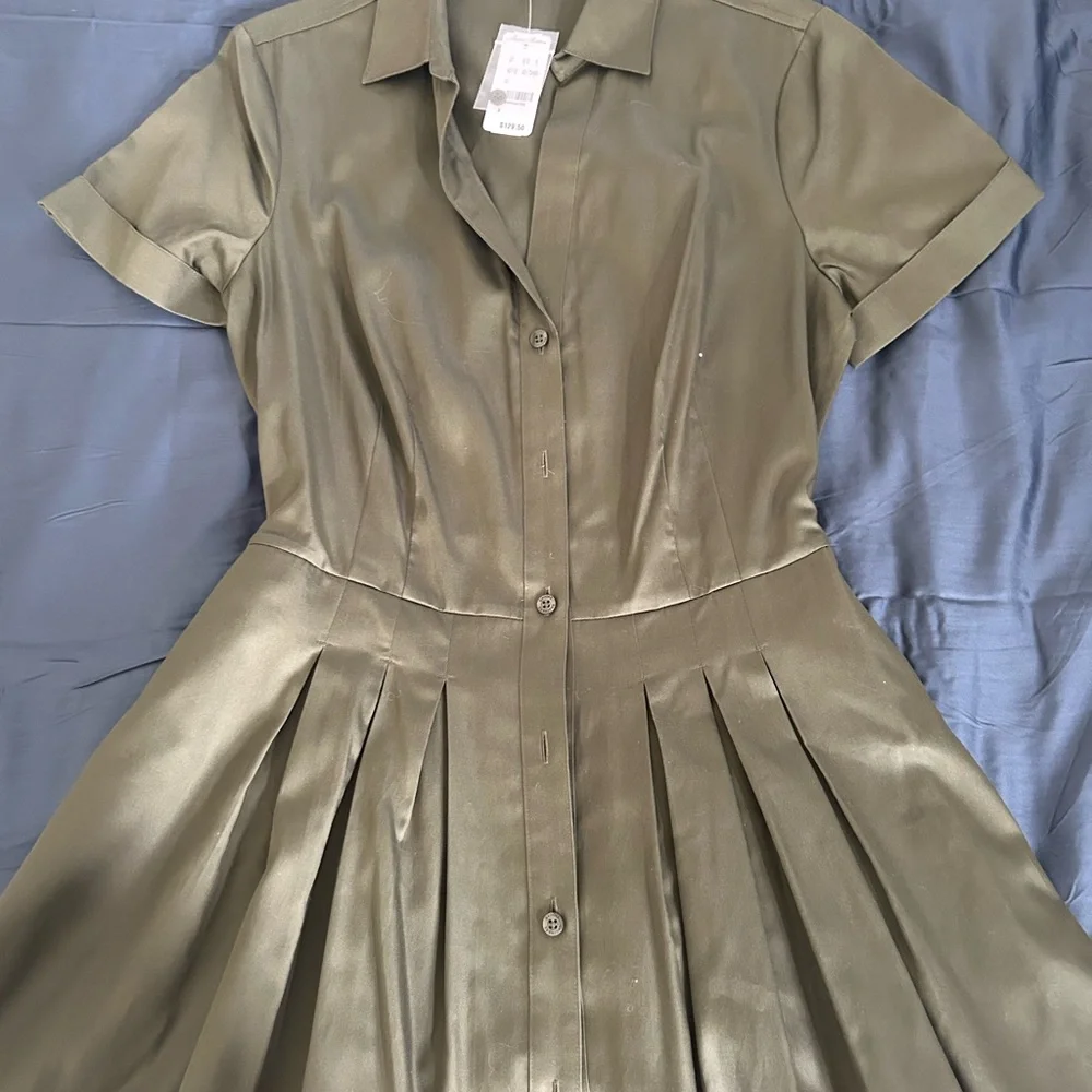 Brooks Brothers Olive Shirt Dress NWT - Picture 5 of 5